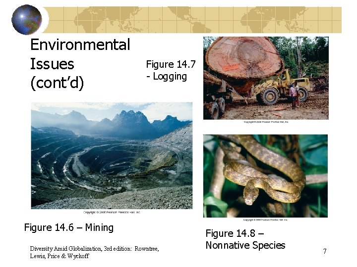 Environmental Issues (cont’d) Figure 14. 7 - Logging Figure 14. 6 – Mining Diversity