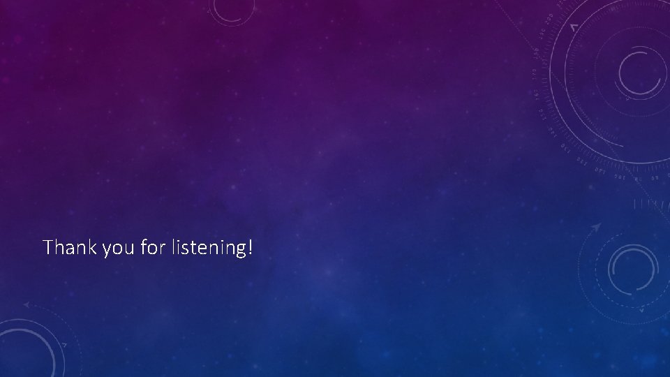 Thank you for listening! 
