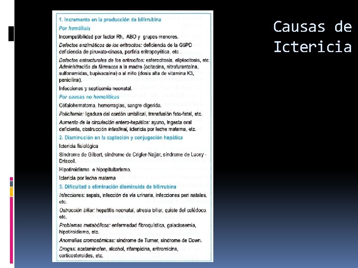 Causas de Ictericia 