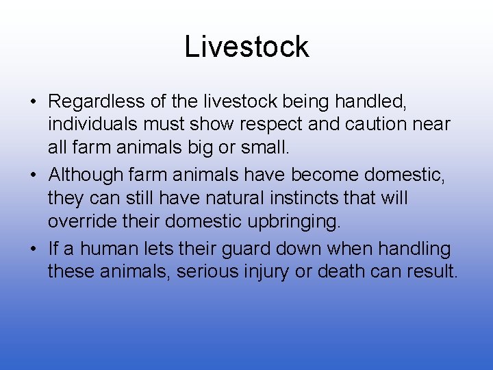 Livestock Safety Terms to Know Blind Spot The
