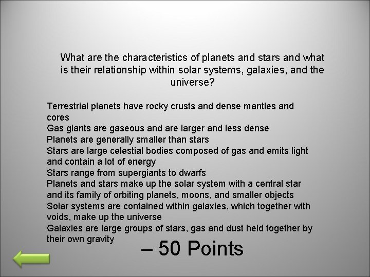 What are the characteristics of planets and stars and what is their relationship within