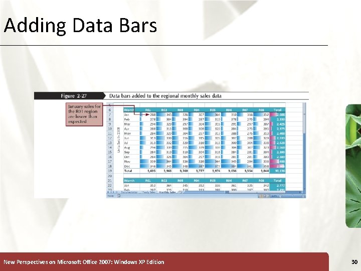 Adding Data Bars New Perspectives on Microsoft Office 2007: Windows XP Edition XP 30