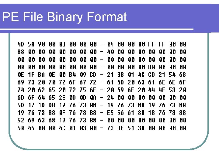 PE File Binary Format 