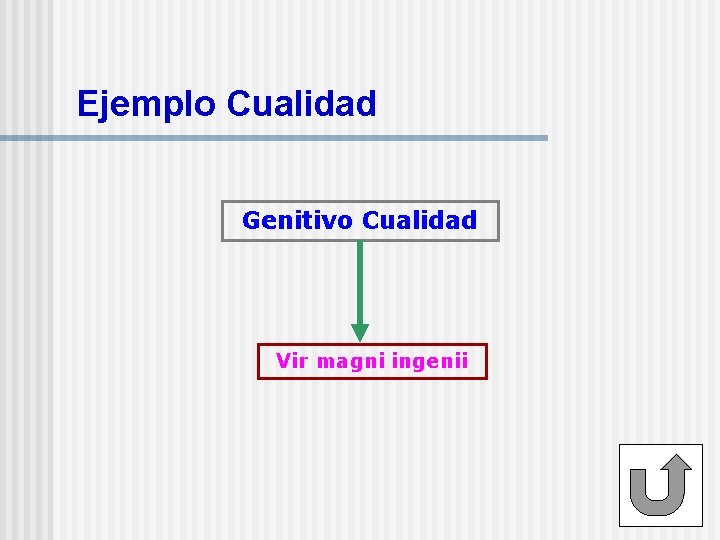 Ejemplo Cualidad Genitivo Cualidad Vir magni ingenii 