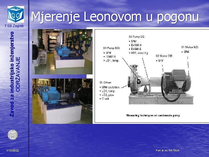 Zavod za industrijsko inženjerstvo ODRŽAVANJE FSB Zagreb Mjerenje Leonovom u pogonu 1/13/2022 Prof. dr.