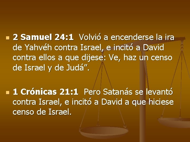 n n 2 Samuel 24: 1 Volvió a encenderse la ira de Yahvéh contra