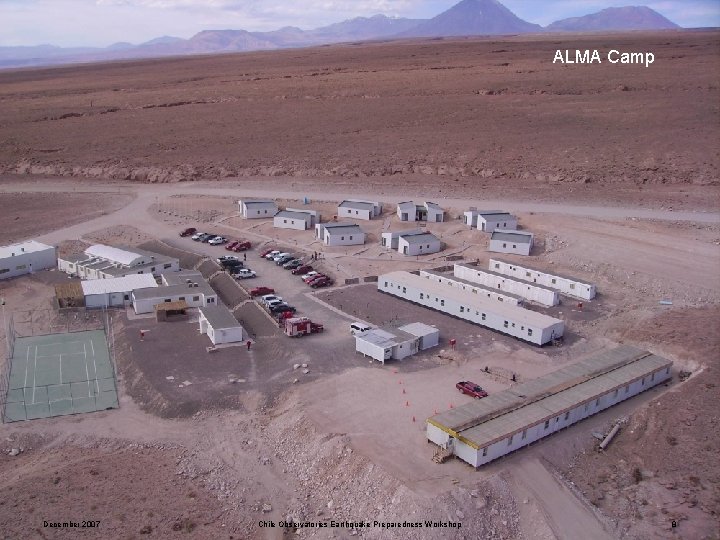 ALMA Offices ALMA Camp December 2007 Chile Observatories Earthquake Preparedness Workshop 8 