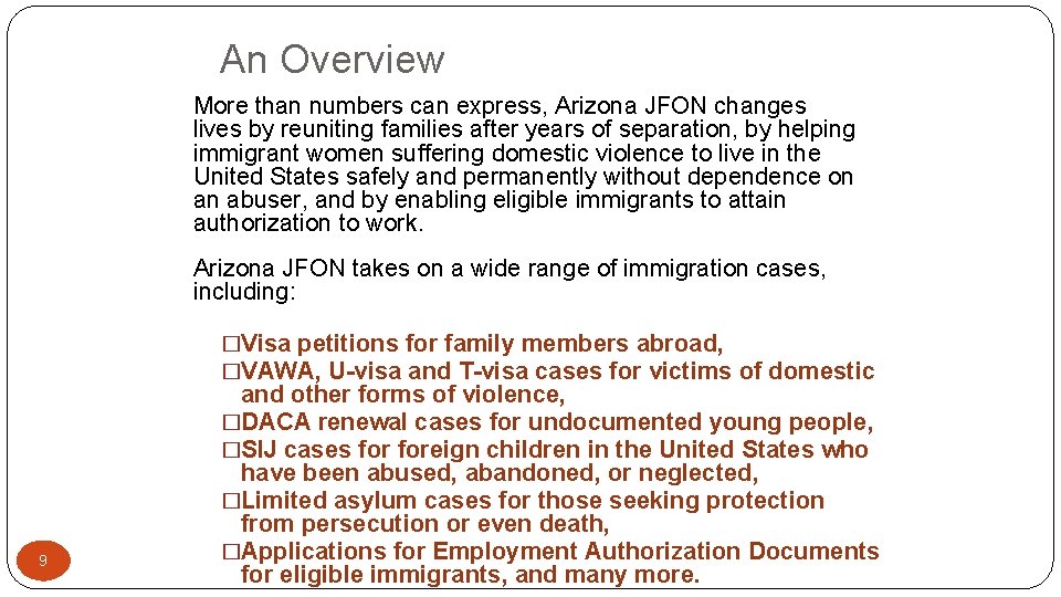 An Overview More than numbers can express, Arizona JFON changes lives by reuniting families