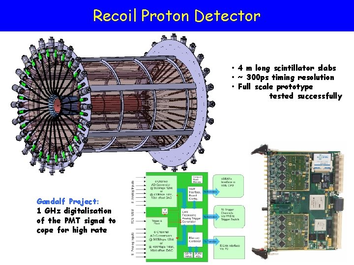 Recoil Proton Detector • 4 m long scintillator slabs • ~ 300 ps timing