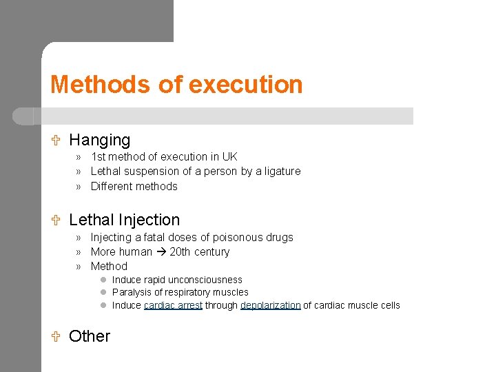 Methods of execution U Hanging » 1 st method of execution in UK »