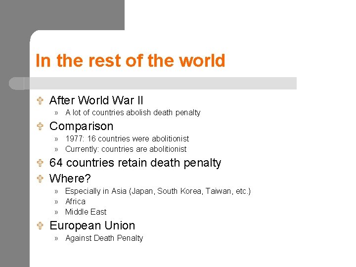 In the rest of the world U After World War II » A lot
