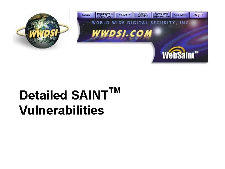 Detailed SAINT Vulnerabilities TM 