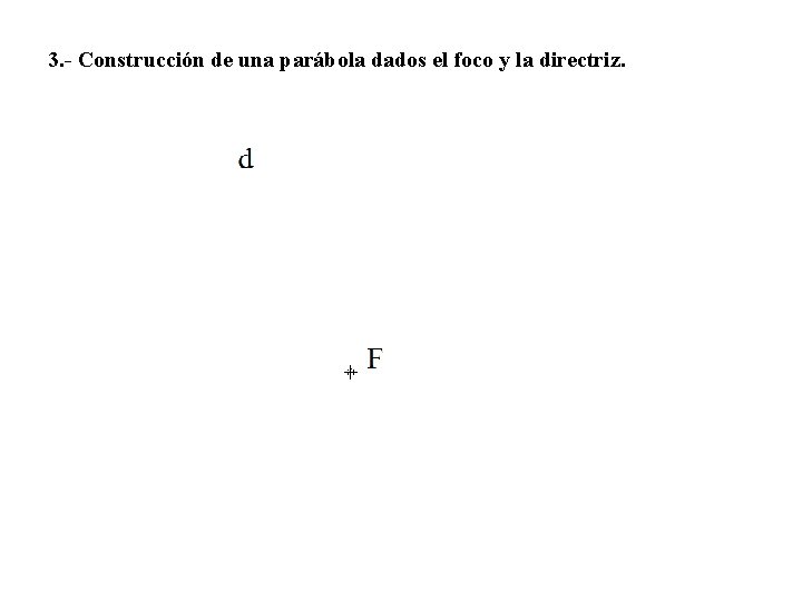 3. - Construcción de una parábola dados el foco y la directriz. 