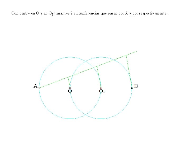 Con centro en O y en O 1 trazamos 2 circunferencias que pasen por