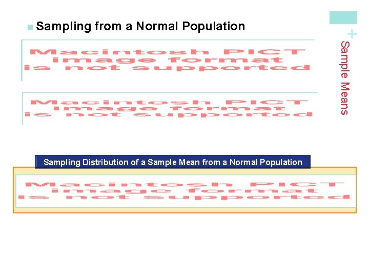 from a Normal Population + n Sampling Sample Means Sampling Distribution of a Sample