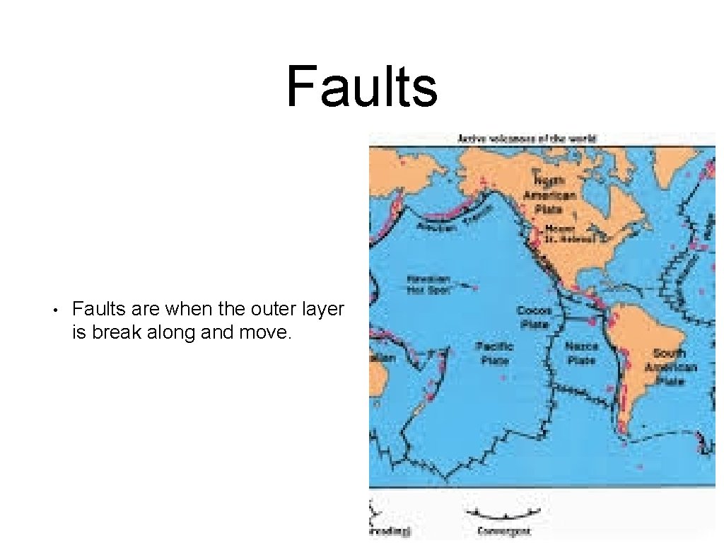 Faults • Faults are when the outer layer is break along and move. 