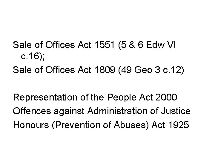 Sale of Offices Act 1551 (5 & 6 Edw VI c. 16); Sale of