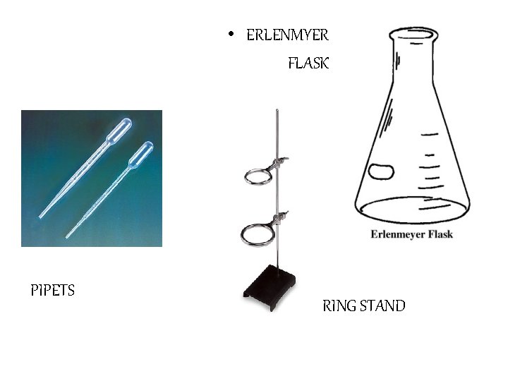 • ERLENMYER FLASK PIPETS RING STAND 