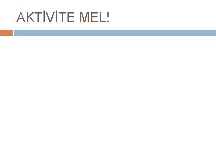 AKTİVİTE MEL! 