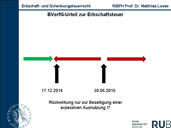 Erbschaft- und Schenkungsteuerrecht Ri. BFH Prof. Dr. Matthias Loose BVerf. G-Urteil zur Erbschaftsteuer 17.