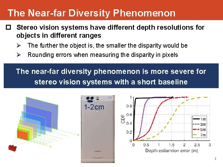 The Near-far Diversity Phenomenon p Stereo vision systems have different depth resolutions for objects