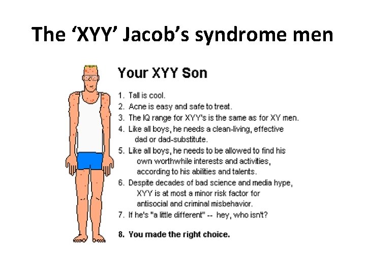 The ‘XYY’ Jacob’s syndrome men 