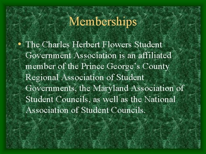 Charles Herbert Flowers High School Student Government Association