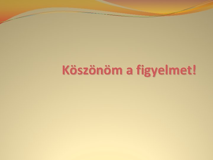 Köszönöm a figyelmet! 