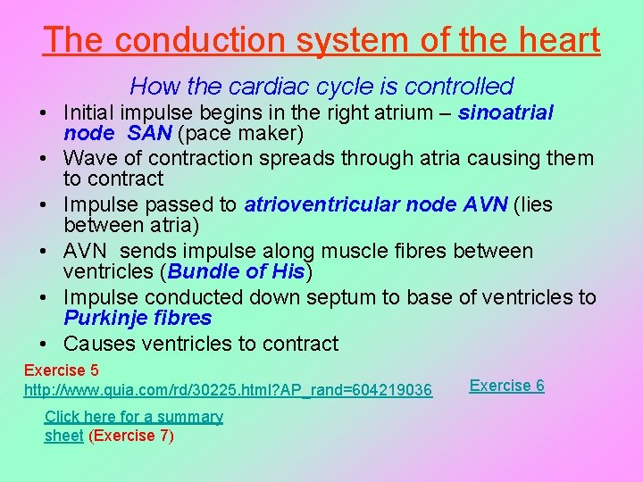 The conduction system of the heart How the cardiac cycle is controlled • Initial