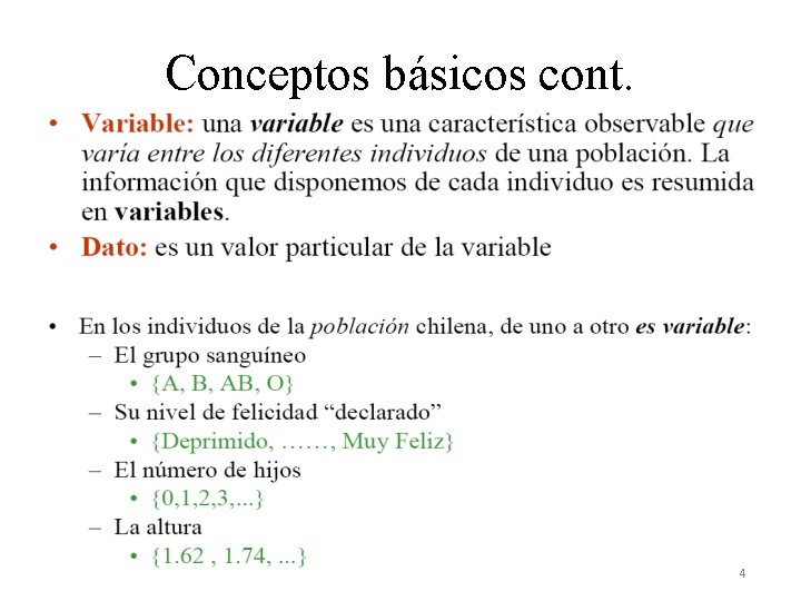 Conceptos básicos cont. 4 