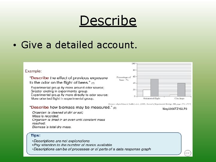 Describe • Give a detailed account. 