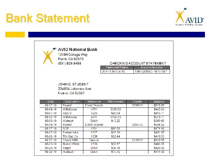 Bank Statement 