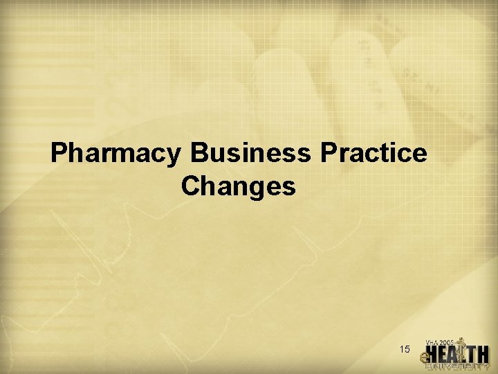 Pharmacy Business Practice Changes 15 