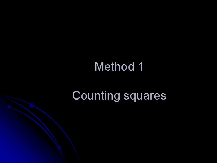 Method 1 Counting squares 