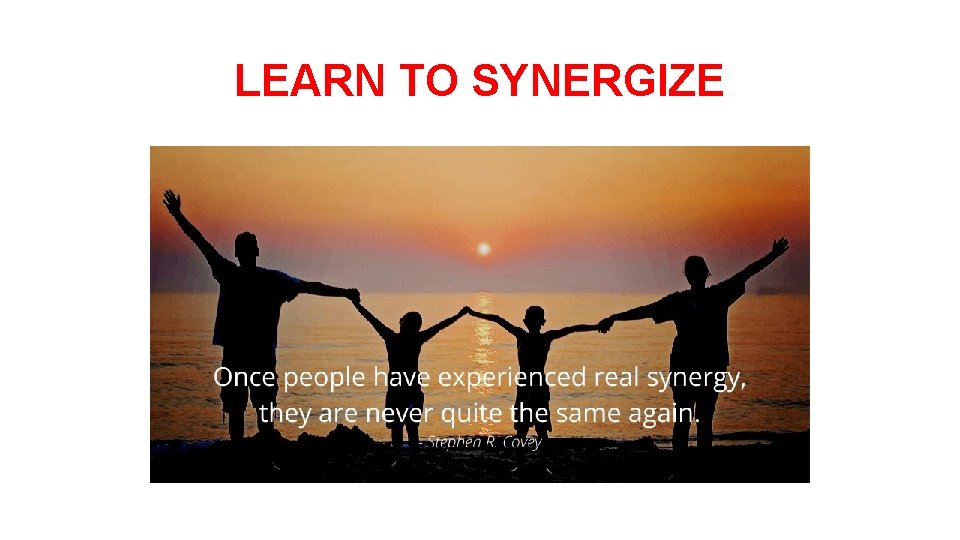 LEARN TO SYNERGIZE 