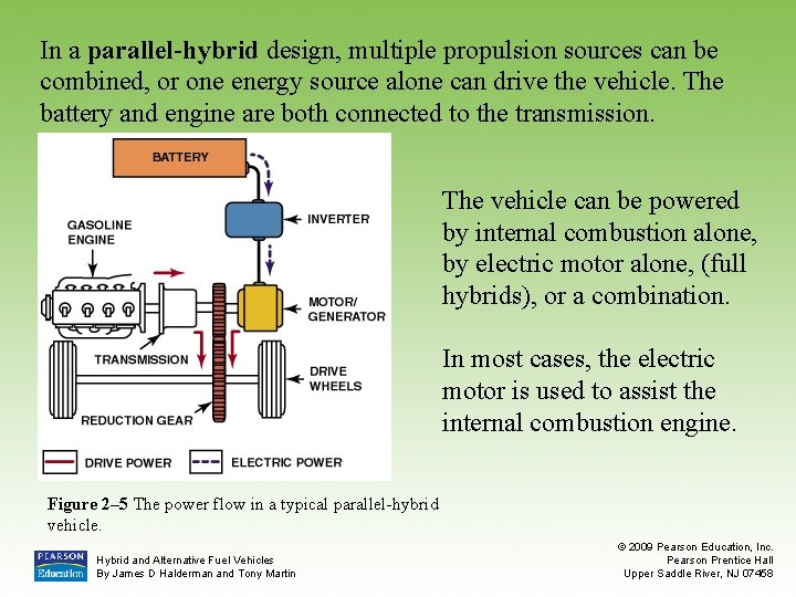 In a parallel-hybrid design, multiple propulsion sources can be combined, or one energy source