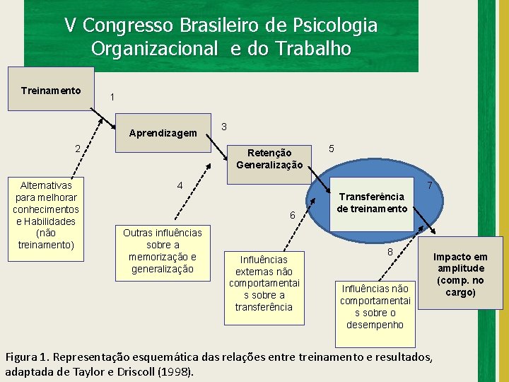 V Congresso Brasileiro de Psicologia Organizacional e do Trabalho Treinamento 1 Aprendizagem 2 Alternativas