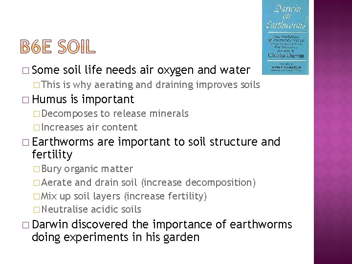 � Some � This soil life needs air oxygen and water is why aerating