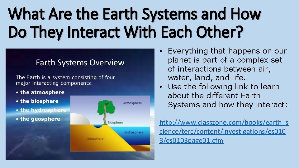 What Are the Earth Systems and How Do They Interact With Each Other? •