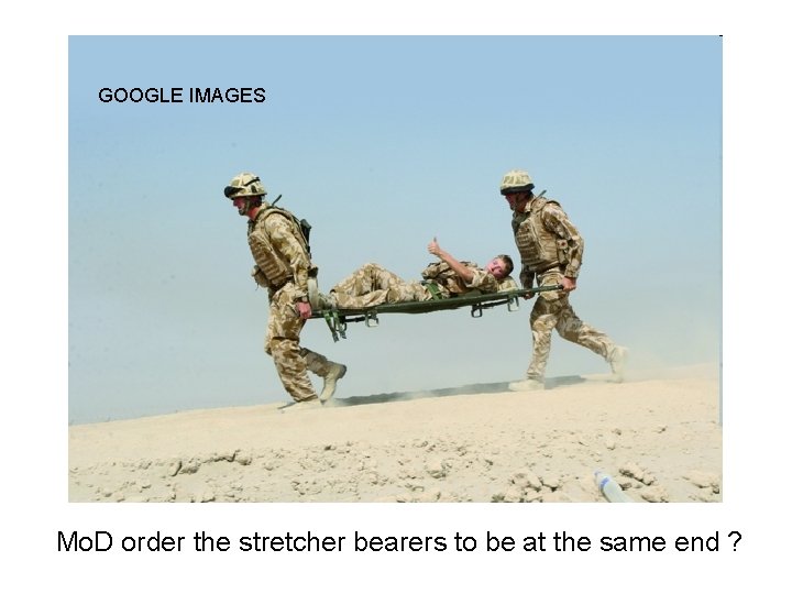 GOOGLE IMAGES Mo. D order the stretcher bearers to be at the same end