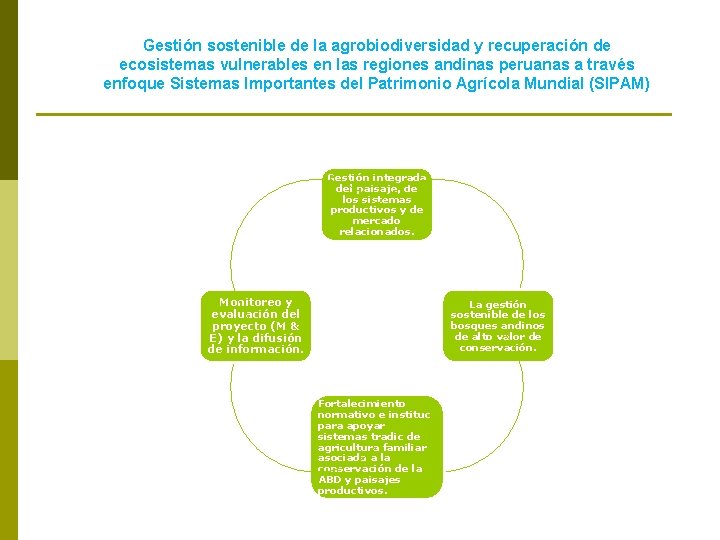 Gestión sostenible de la agrobiodiversidad y recuperación de ecosistemas vulnerables en las regiones andinas