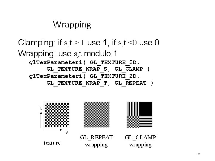 Wrapping Clamping: if s, t > 1 use 1, if s, t <0 use