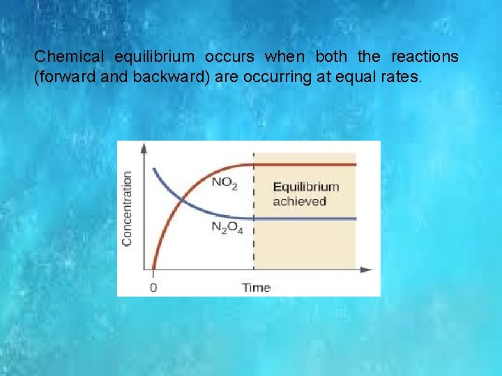 Chemical equilibrium occurs when both the reactions (forward and backward) are occurring at equal