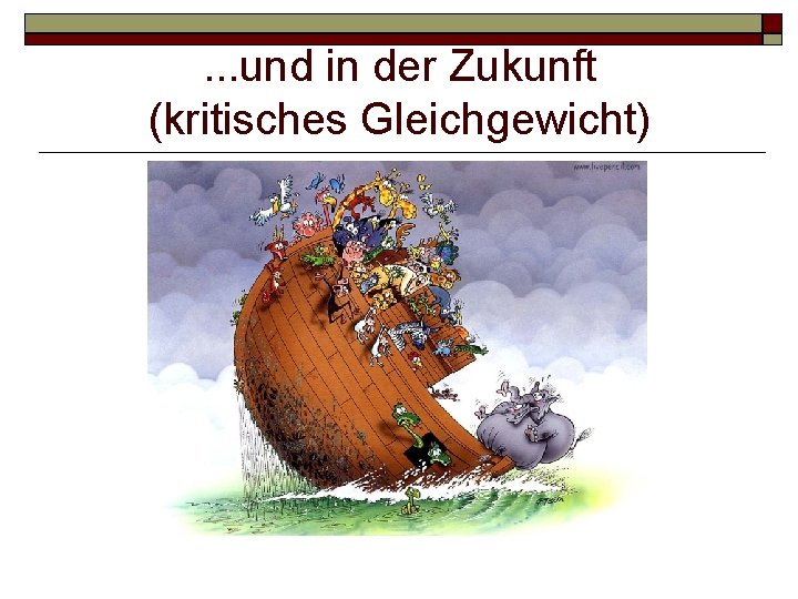 . . . und in der Zukunft (kritisches Gleichgewicht) 