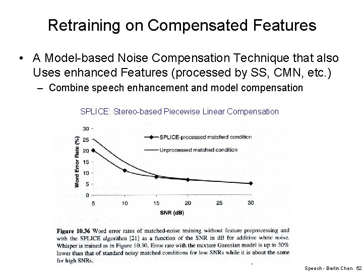 Retraining on Compensated Features • A Model-based Noise Compensation Technique that also Uses enhanced