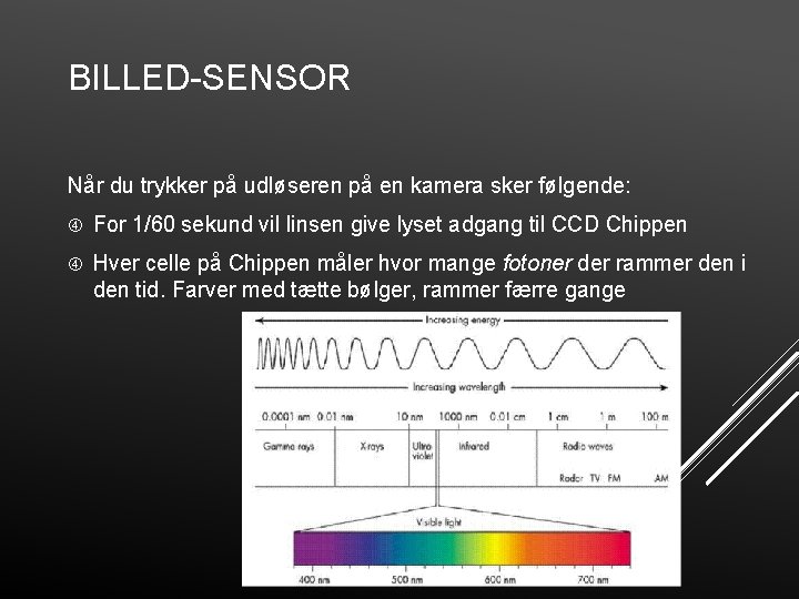 BILLED-SENSOR Når du trykker på udløseren på en kamera sker følgende: For 1/60 sekund