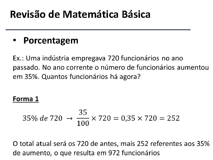 Revisão de Matemática Básica 