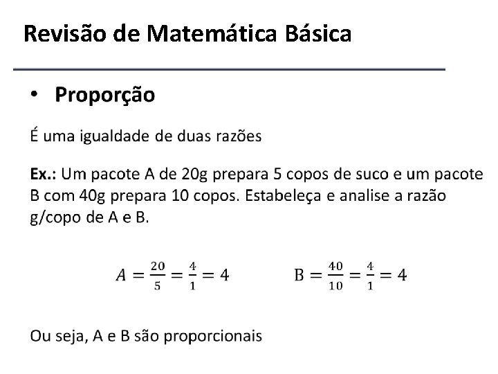Revisão de Matemática Básica 