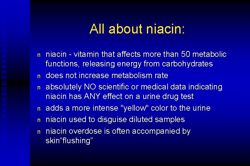 All about niacin: n n n niacin - vitamin that affects more than 50