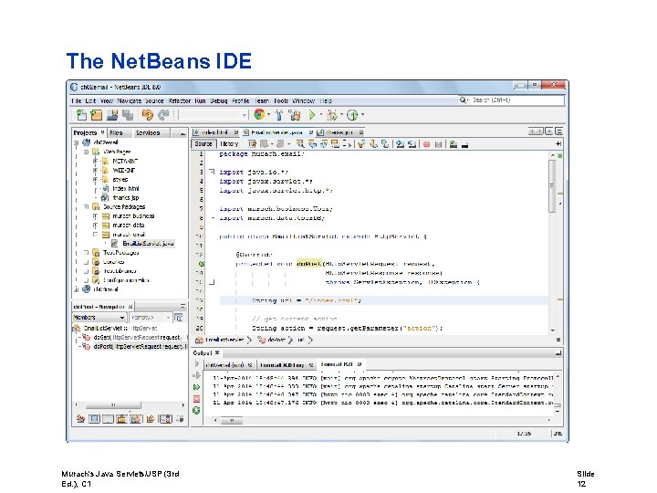 The Net. Beans IDE Murach's Java Servlets/JSP (3 rd Ed. ), C 1 Slide